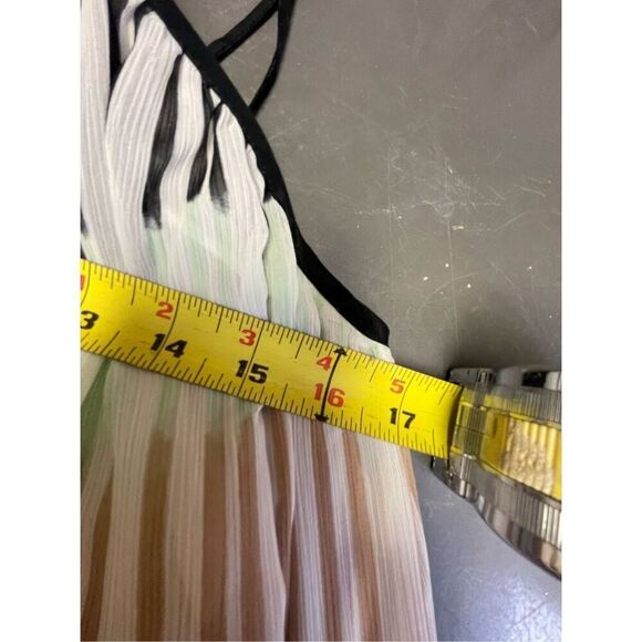 Alice + Olivia Zuri Abstract Pleated Chiffon Midi Dress Size XS - Picture 10 of 10
